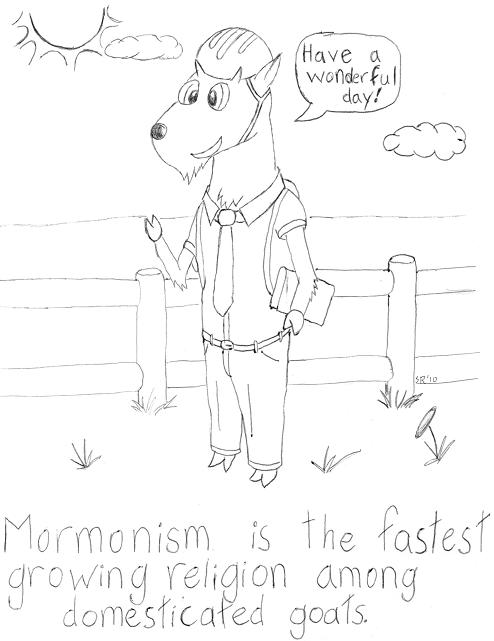Due in large part to the Mormon Church's tireless missionary efforts among barnyard animals.